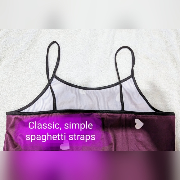 BNWT ladies size L (8/10) slip nightie, deep purple with little heart design - Picture 14 of 16